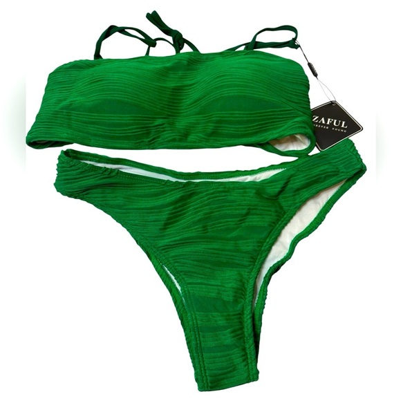 Zaful Green Bandeau Bikini Women’s Size Small - Picture 3 of 6